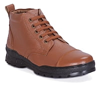 VPSC Pure Leather Ankle Police Boot with Zip Boots For Men  (Model- THAR))