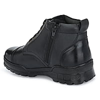 Pure Leather Ankle Police Boot with Zip Boots For Men  (Model- THAR))