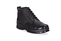 Pure Leather Ankle Police Boot with Zip Boots For Men  (Model- THAR))