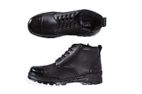 Pure Leather Ankle Police Boot with Zip Boots For Men  (Model- THAR))